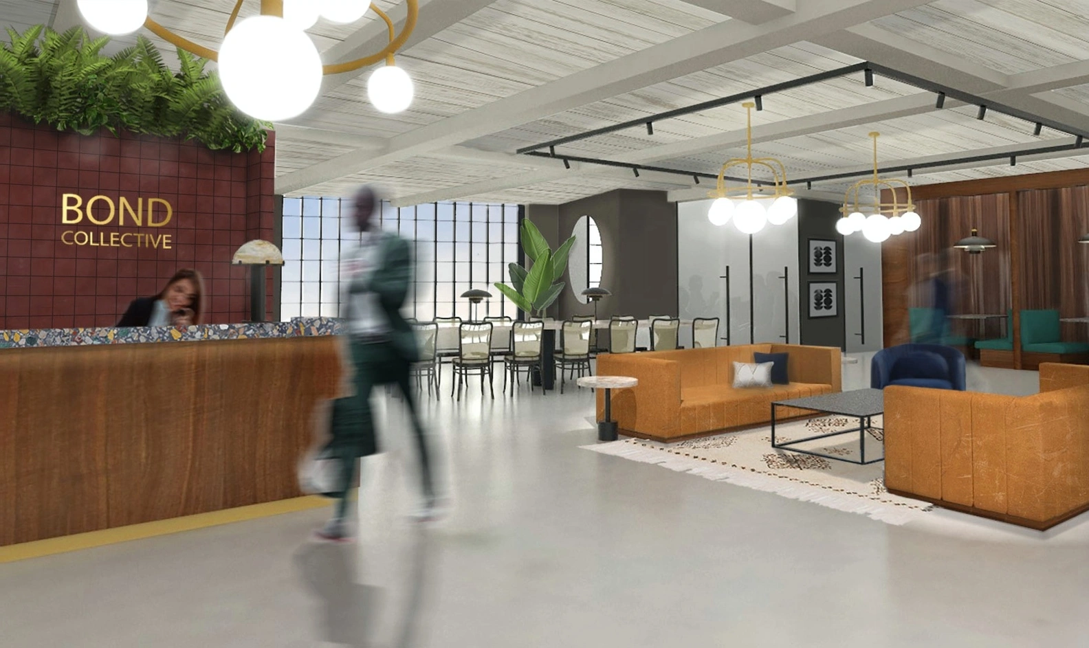 collaborative workspace with focused professionals